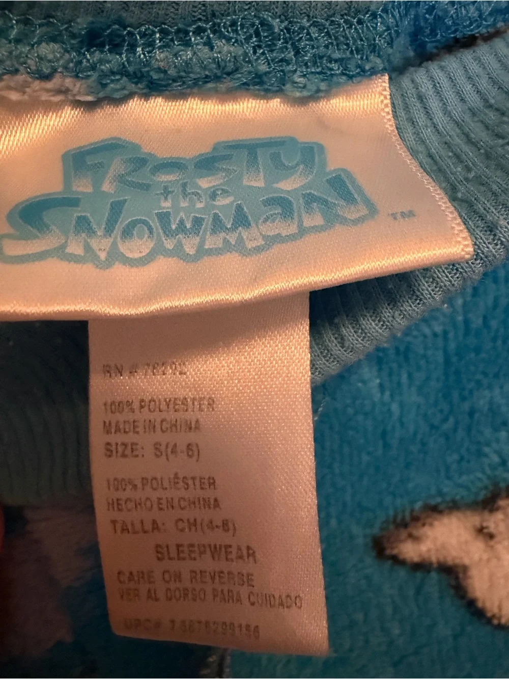 Blue Women's Fleece Pajama Pants with Snowman Print
